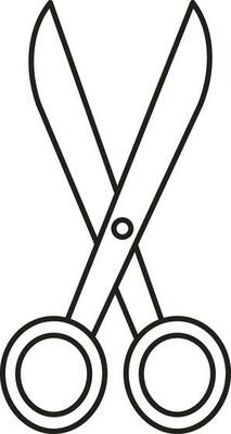 Black Outline Illustration Of Scissor Icon.