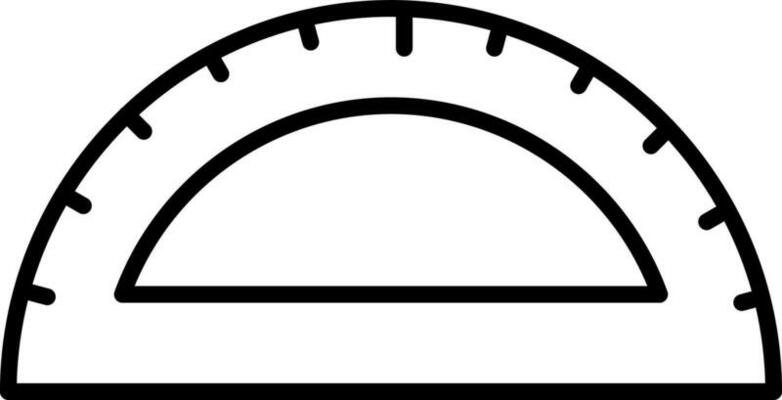 Isolated Protractor Black Linear Icon.