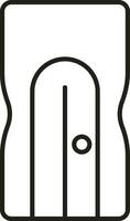 Black Linear Style Sharpener Icon Or Symbol. vector