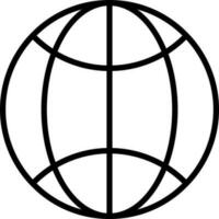 Black Linear Wireframe Globe Icon Or Symbol. vector