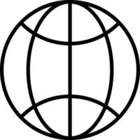 Black Linear Wireframe Globe Icon Or Symbol. vector