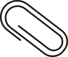 Isolated Paper Clip Icon In Black Outline. vector