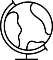 Earth Globe Stand Icon In Linear Style. vector