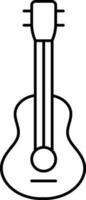 Black Outline Illustration Of Guitar Icon. vector