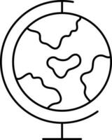 Earth Globe Stand Icon In Linear Style. vector