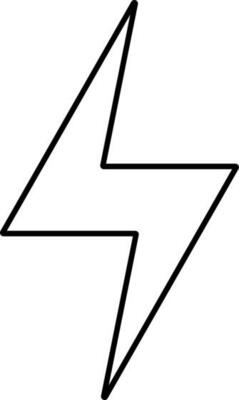 Black Linear Illustration Of Flash Icon.