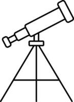 negro línea Arte de telescopio icono. vector