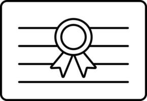 Isolated Certificate Icon In Line Art. vector