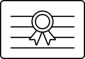 Isolated Certificate Icon In Line Art. vector