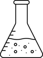 Isolated Liquid Erlenmeyer Flask Linear Icon. vector