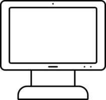 Black Linear Style Computer Icon Or Symbol. vector