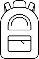 Double Pocket Backpack Outline Icon. vector