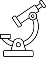 Black Linear Style Microscope Icon. vector