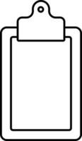 Blank Clipboard Icon In Line Art. vector