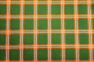 orange fabric textile pattern, plaid background, linen cotton. photo