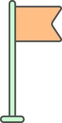 Green And Orange Color Flag Icon In Flat Style.