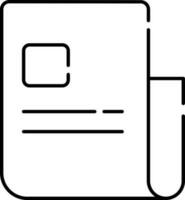 Black Thin Line Art Of News Paper Icon. vector