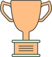 Trophy Cup Icon In Orange And Green Color. vector