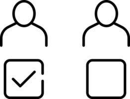 Select Or Voting Candidate Icon In Thin Line Art. vector