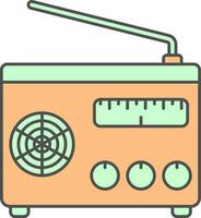 Isolated Radio Icon In Green And Orange Color. vector