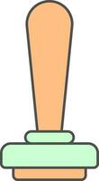 Stamper Icon In Orange And Green Color. vector