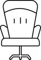 Blank Chair Icon In Black Outline. vector