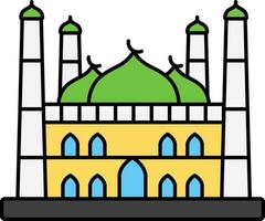 Colorful Mosque Flat Icon Or Symbol. vector