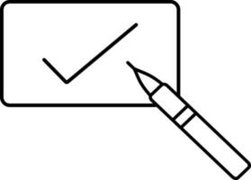 Thin Line Art Of Check Or Confirm Icon. vector
