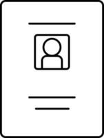 Black Outline Illustration Of Id Card Icon. vector