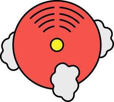 Smoke Detector Icon In Red And Gray Color. vector