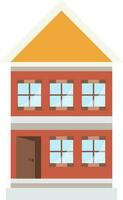 Yellow And Brown Home Building Flat Element. vector