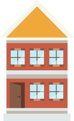 Yellow And Brown Home Building Flat Element.
