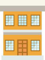 naranja y gris inteligente edificio plano elemento. vector