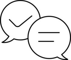 Check Speech Or Message Icon In Line Art. vector