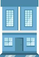 Beautiful Smart Building Blue Element In Flat Style. vector