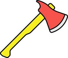 Hatchet Or Axe Icon In Red And Yellow Color. vector