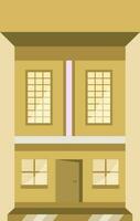 Smart Building Flat Element In Olive Color vector