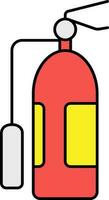 Fire Extinguisher Icon In Red And Yellow Color. vector