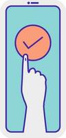 Voter Click EVM Button Flat Vector. vector