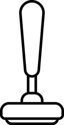 Illustration Of Stamper Icon In Line Art.