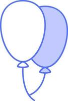 Two Balloon Icon In Blue And White Color. vector
