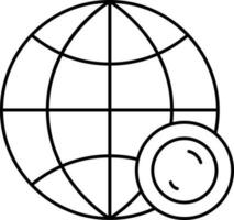 Global Transaction Icon In Black Line Art. vector