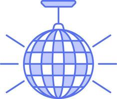 Disco Light Ball Icon In Blue And White Color. vector