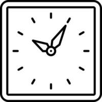 Flat Style Clock Icon In Black Outline. vector