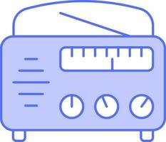 plano estilo radio icono en azul y blanco color. vector