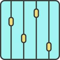 Flat Equalizer Icon In Turquoise And Yellow Color. vector