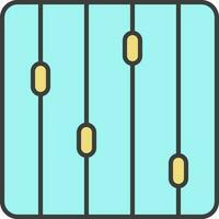 Flat Equalizer Icon In Turquoise And Yellow Color. vector