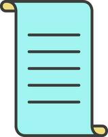 Scroll Paper Icon In Turquoise Color. vector