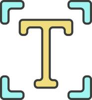 Text Box Icon In Turquoise And Yellow Color. vector
