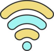 Wifi Icon Or Symbol In Yellow And Turquoise Color. vector